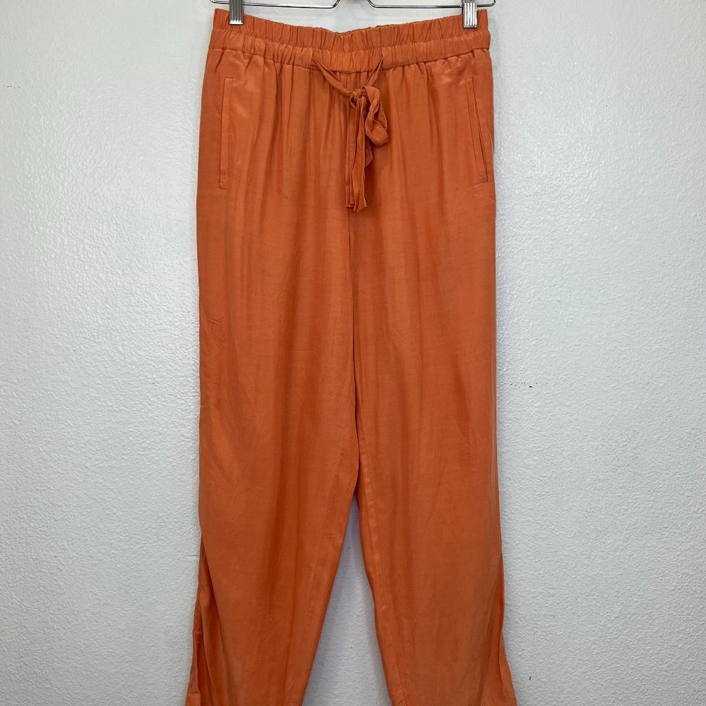 & Other Stories Black Belted Straight Leg High Rise Trousers Size 4